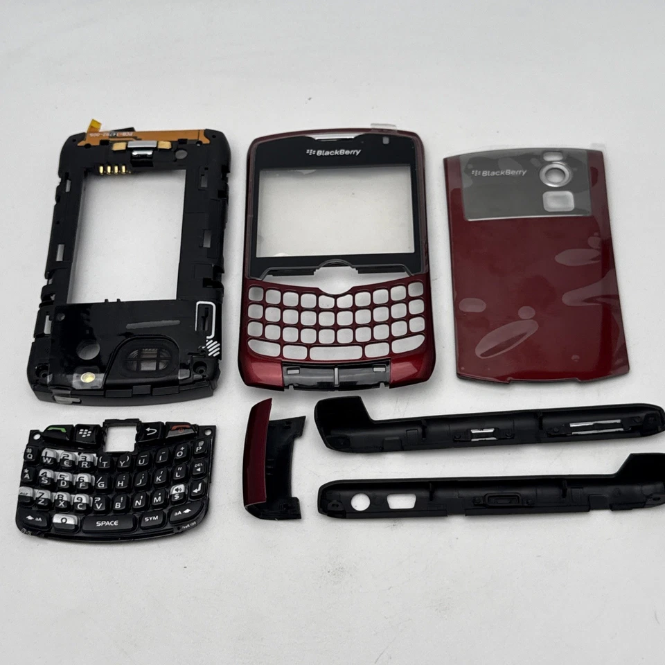 Teclado con marco de carcasa completa rojo Blackberry puerta de batería para Curve 8300/8310/8320 Foto 2 de 4