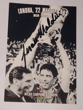 AUTOGRAFO RARO CESARE MALDINI COPPA CAMPIONI D'EUROPA MAGLIA AC MILAN BENFICA 63