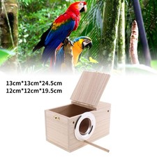2 Sizes Wooden Bird Breeding Box Cage House For Parrot Budgie Nesting House