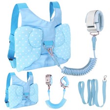 Toddler Harness With Leash Anti Lost Wrist Link Lock For Kids Blue Travel