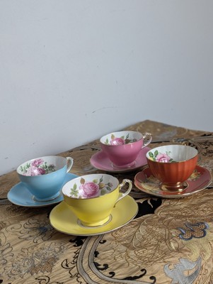 ATEMBERAUBENDES MID CENTURY STÜCK ADDERLEY HARLEKIN BLUMEN TEESERVICE Staffordshire 