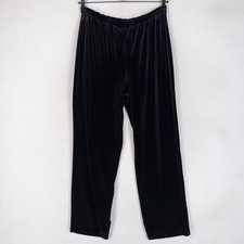 Caribou New York Womens Velvet Pants Large Black High Rise Tapered Vtg USA Made