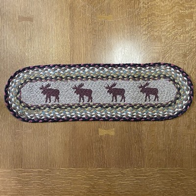 Earth Rugs Table Runner Stair Tread Moose 27 x8 1/4  Natural Jute New