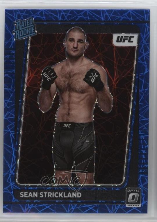 2022 Donruss Optic UFC Rated Rookie Blue Velocity Prizm Sean Strickland #111 w5b