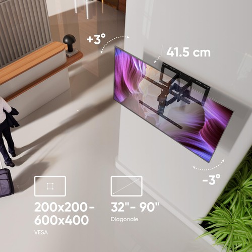 TV Wandhalterung schwenkbar für 32-90 Zoll TVs bis zu 50 kg Ultra Slim TV Wan... - Bild 4 von 7