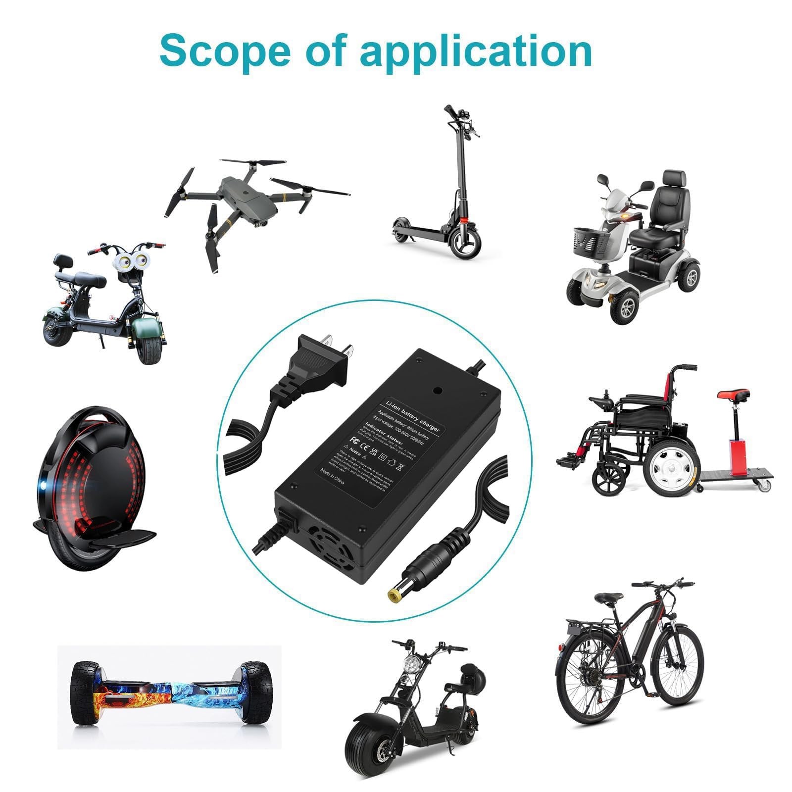 24V 29.4V 2A AC DC Power Adapter Charger for Hoverstar 7S Lithium Battery Pack