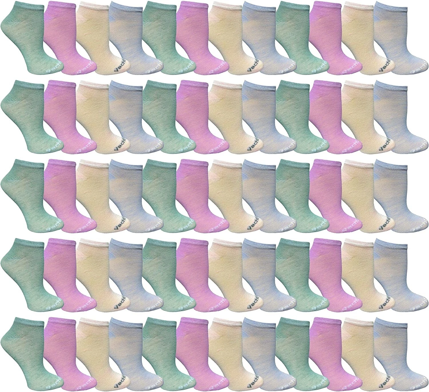 Yacht & Smith Bulk Patterned Funky Ankle Socks,Footie Sock (240 Pastel Assorted)