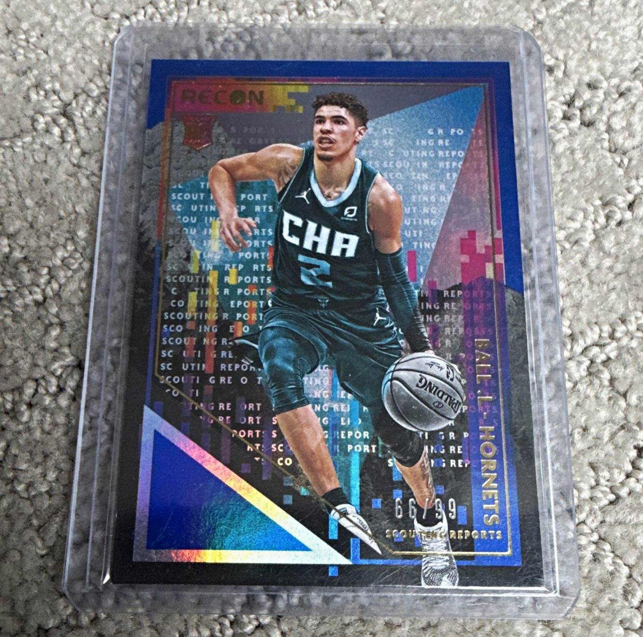 Panini 2020-21 Recon Scouting Reports LaMelo Ball Hornets #1 Blue 66/99