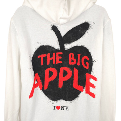 I Love New York City Sweatshirt Hoodie Mens Size Large White The Big Apple NYC