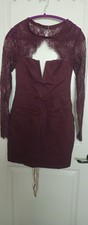 House of CB Red Wine Burgundy Midi Dress Sleeveless Size Medium