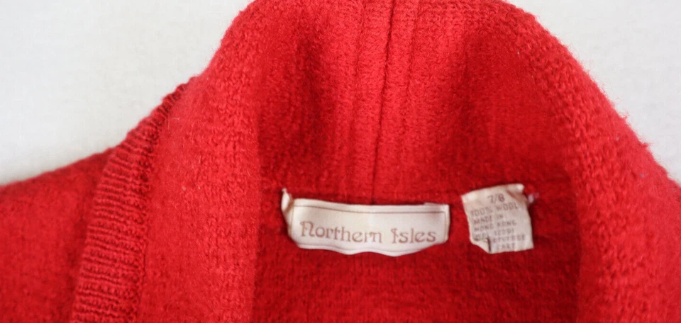 Suéter grueso de lana pesada rojo talla 78 de Northern Isles vintage para mujer Foto 3 de 4