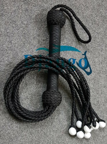 Frusta Vegan Professional Cat O Nine Tails Paracord Nylon Flogger 9 Tails Flogger - Foto 7 di 7