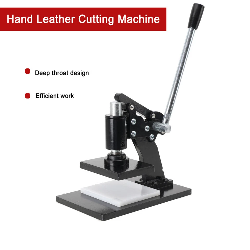 Troqueladora de corte manual de cuero prensa estampado muestreo herramienta Foto 3 de 4