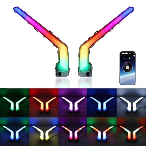 RGB Front LED Signature Lights Fang Turn Signal Light For Can Am Maverick X3 18+ - Picture 3 of 13