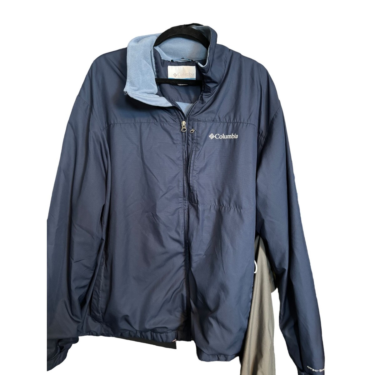 Columbia Men's Omni-Shield Windbreaker Jacket Navy Blue Size L | eBay