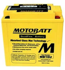 MotoBatt MB16U Battery - 12V 20AH 240 CCA Sealed AGM Quad Terminal