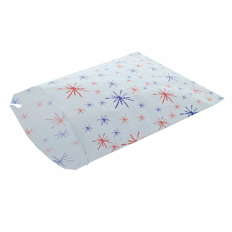 DELISUPPLIES Starburst Paper Bags Sweet Gift Retail Bag 7" x 9" Red & Blue Pack of 1000