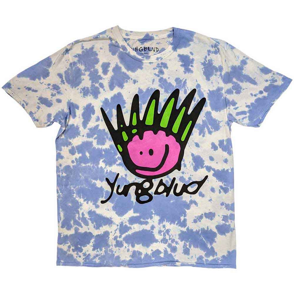 Yungblud T-Shirt Face Logo Officiel - Unisexe Dip Dye Bleu