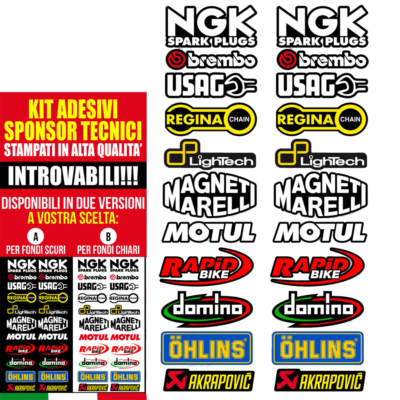 Stickers Sponsor Tecnici Per Auto E Moto - Kit S60, Adesivi Vinile Anti-ingiallimento, Made Italy - Foto 10