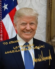 Personalized President Donald J. Trump Autographed 8x10 Photo w/ Custom Message