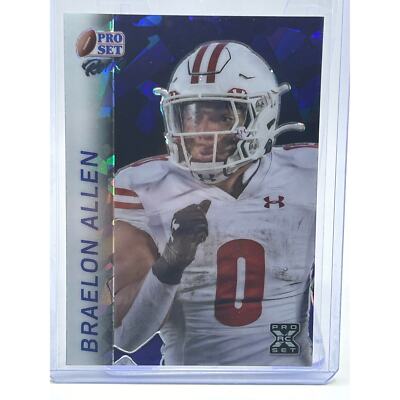 2024 Leaf Pro Set Metal Braelon Allen Retro Rookie Blue Crystal 1/6 SP NY Jets