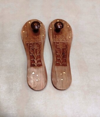 Wooden Khadau Charan Paduka Wooden Slipper Wooden Sandals Universal One Size | eBay