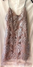 GUESS SAMPLE, WOMEN'S S SHORT SEQUIN DRESS, DARK CHAMPAGNE, EUC