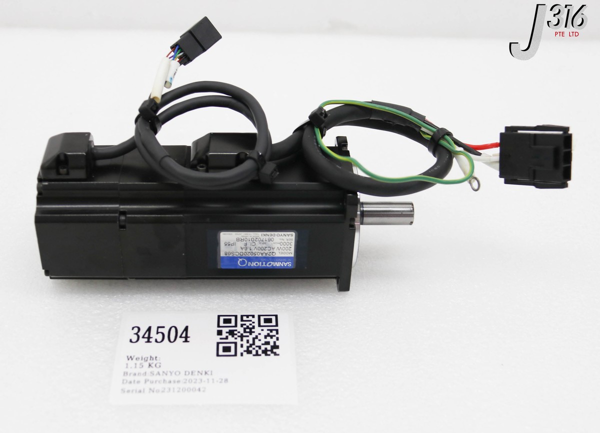 34504 SANYO DENKI AC SERVO MOTOR, SANMOTION Q Q2AA05020DCS68 34504 SANYO DENKI AC SERVO MOTOR, SANMOTION Q Q2AA05020DCS68