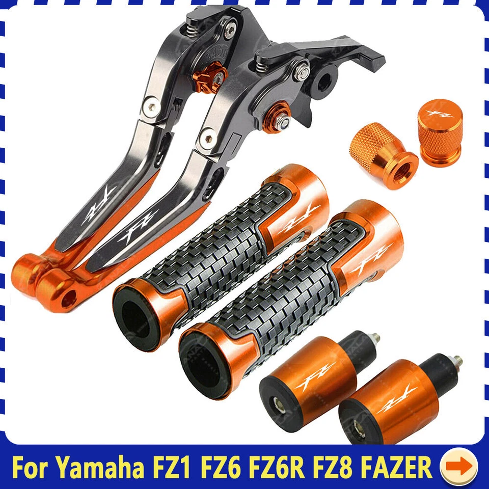 NEW For Yamaha FZ1 FZ6 FZ6R FZ8 Fazer Handle Grips Cap Brake Clutch Levers US Foto 3 de 4