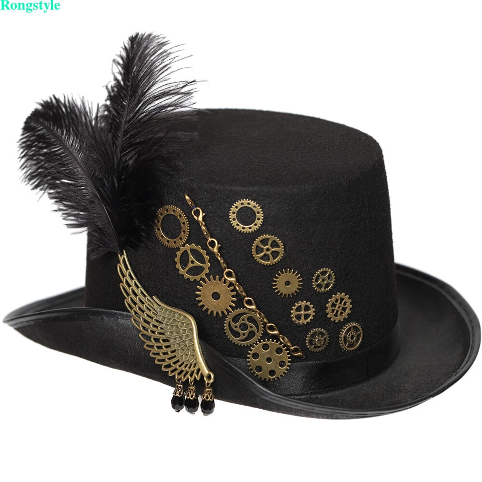 Top hat steampunk fantasia punk gótica festa formatura Halloween chapéu para homens e mulheres - Imagem 2 de 4
