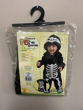 Rubies Ez-On Rompers Infant Novelty Skeleton Costume Size 1-2 Brand New