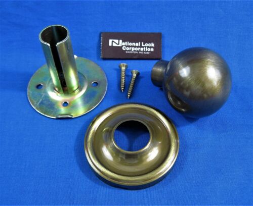 NATIONAL LOCK - Antiqu Brass Concealed Screw Half Dummy Door Knob Pull - 449-4A - Picture 3 of 7