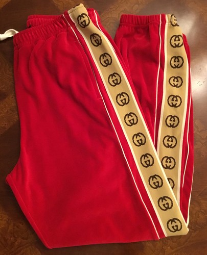 GUCCI MENS $1500 RED VELOUR LOOSE 