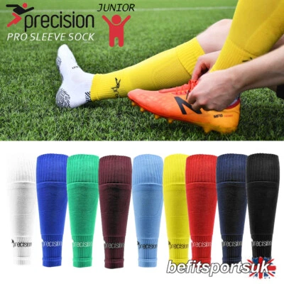 KIDS FOOTBALL SOCKS SLEEVE JUNIOR RUGBY LEG GRIP FOOTLESS SOCKS CALF COMPRESSION