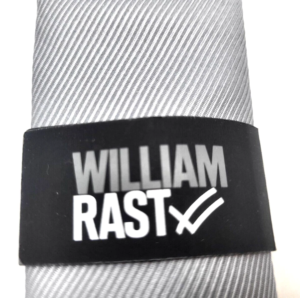 Corbata delgada de seda gris a rayas diagonales William Rast por J Timberlake & T Ayala Foto 3 de 4