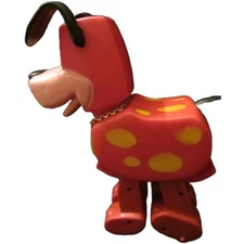 Vintage Cragstan Kennel Pup Friction Powered Orange Plastic Toy Puppy Dog