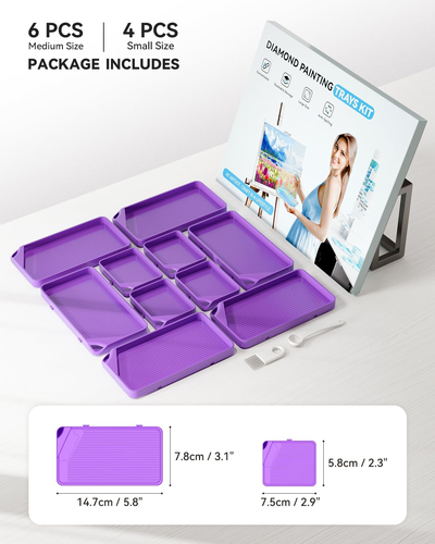 ARTDOT 10-Piece Interlocking Diamond Art Trays Kits for Adults, Stackable Diamon - Picture 7 of 12