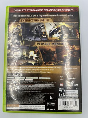 F.E.A.R. Files (Microsoft Xbox 360, 2007) Complete CIB w/ Manual