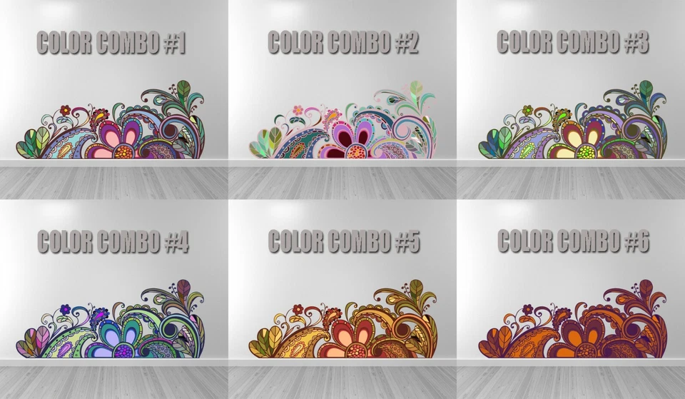 Calcomanía de flores, pegatina de pared de ramo, calcomanía de pared de plantas, decoración del hogar de jardín de flores Foto 2 de 4