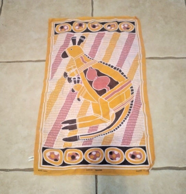 Linen Towel made in Poland designed in Australia kangaroo joey tribal Vibrant