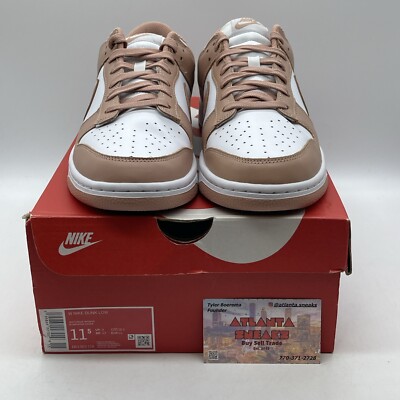 Size 11.5W - Nike Dunk Low Rose Whisper Pink White Leather