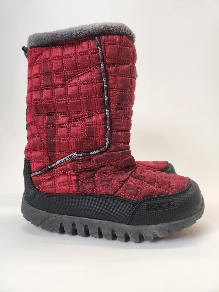 Mountrek Lisa Quilted Nylon Boots Women s Size 7M H7076 Red Black Gray
