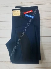 Tailored Sportsman Ladies Sock Bottom Breeches - Side Zip Mid-Rise Black & Blue