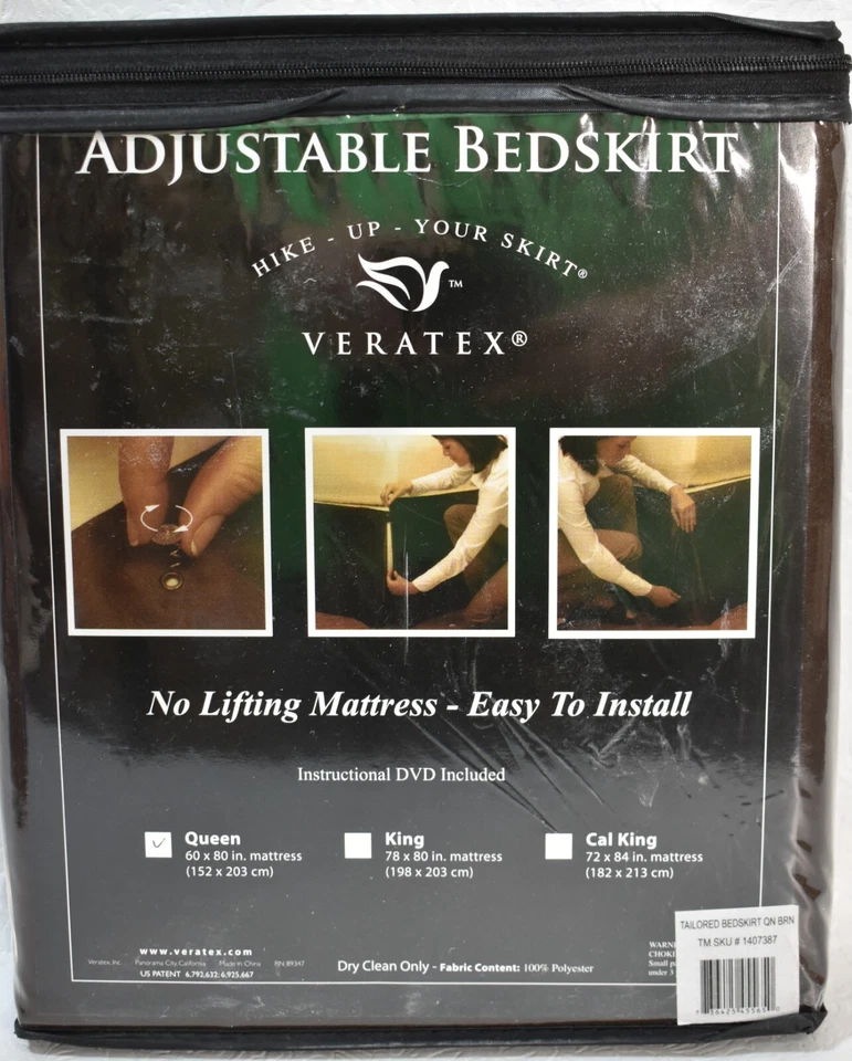 Falda de Cama Veratex Caminata-Tu Falda Marrón Talla Queen Ajustable Foto 4 de 4