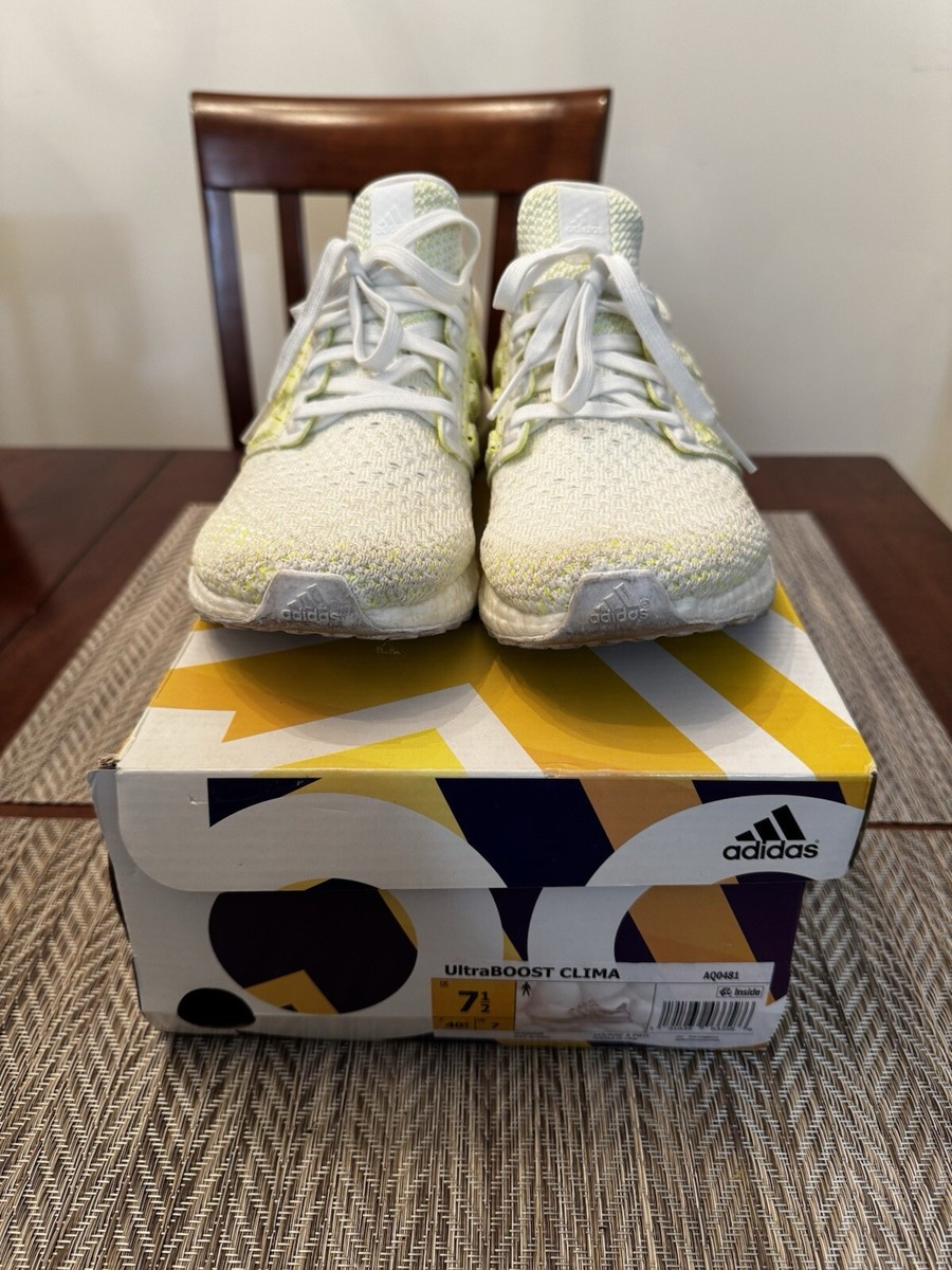 Adidas Ultra Boost Clima Volt/White AQ0481 Men's Size 7.5 GOOD