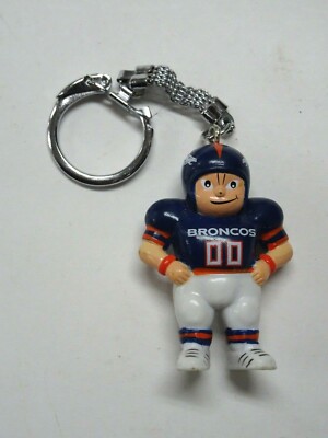Vintage JFS Lil Sports Brats PVC Denver Bronco's 2'' Football Kid Keychain*Used