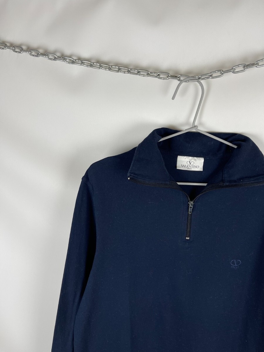 Valentino Sport 1/4 zip embroidered logo tee shirt pullover