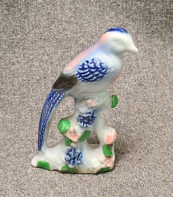 Vintage Porcelain Blue Bird Figurine Made in Japan Bluebird