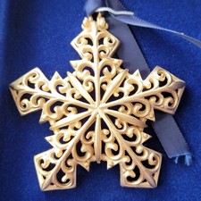 Gloria Duchin Gold Scroll Star Christmas Tree Ornament 3" Made in USA