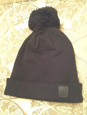 Spyder Black Fold Over Knit Beanie Hat Cap Toque
